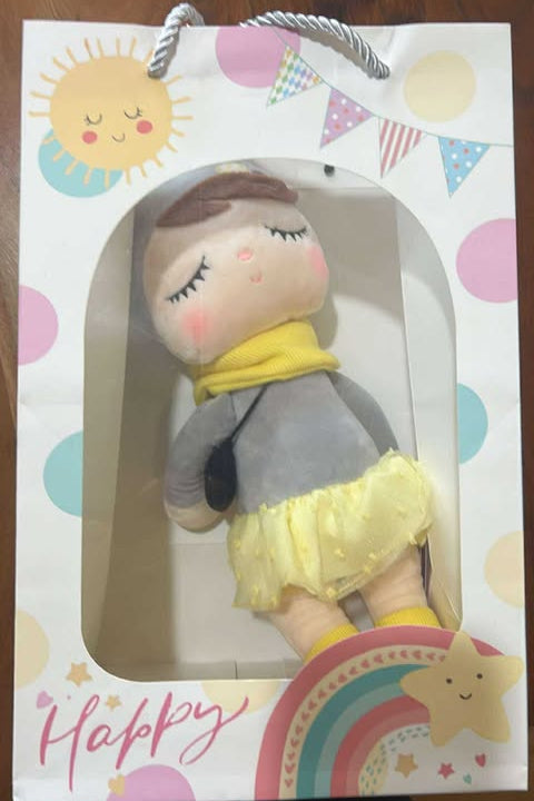 "Lola plush girl doll, a soft and sweet baby gift and nursery toy Australia."