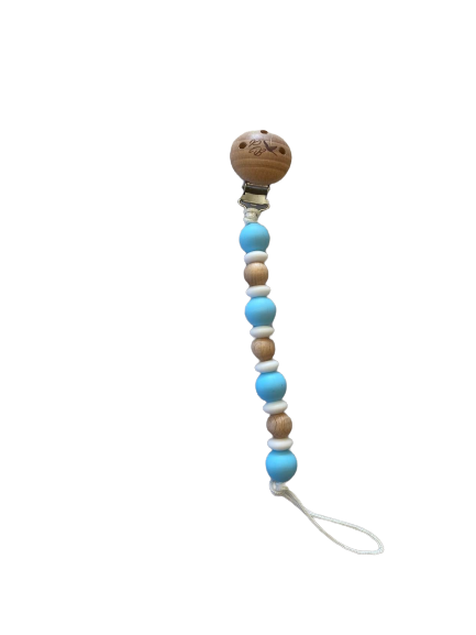 Silicone Dummy Clip - Baby Blue