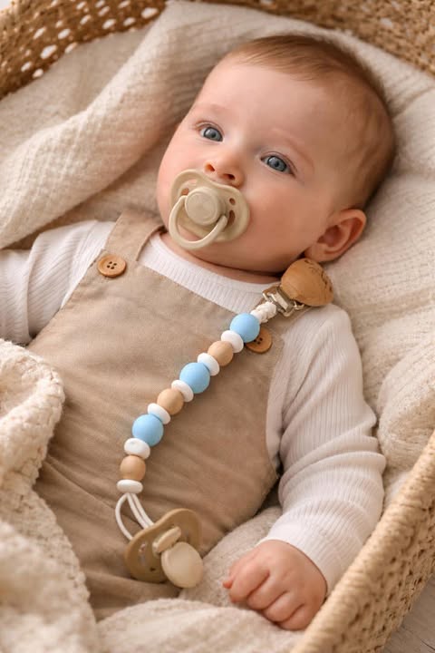 Silicone Dummy Clip - Baby Blue