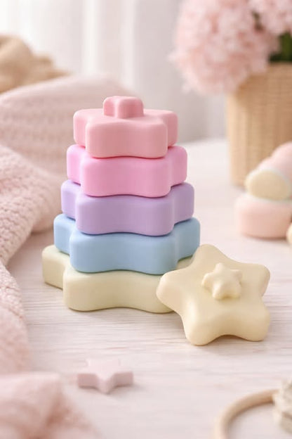 Educational Silicone Stackers - Montessori-Inspired Baby Toy