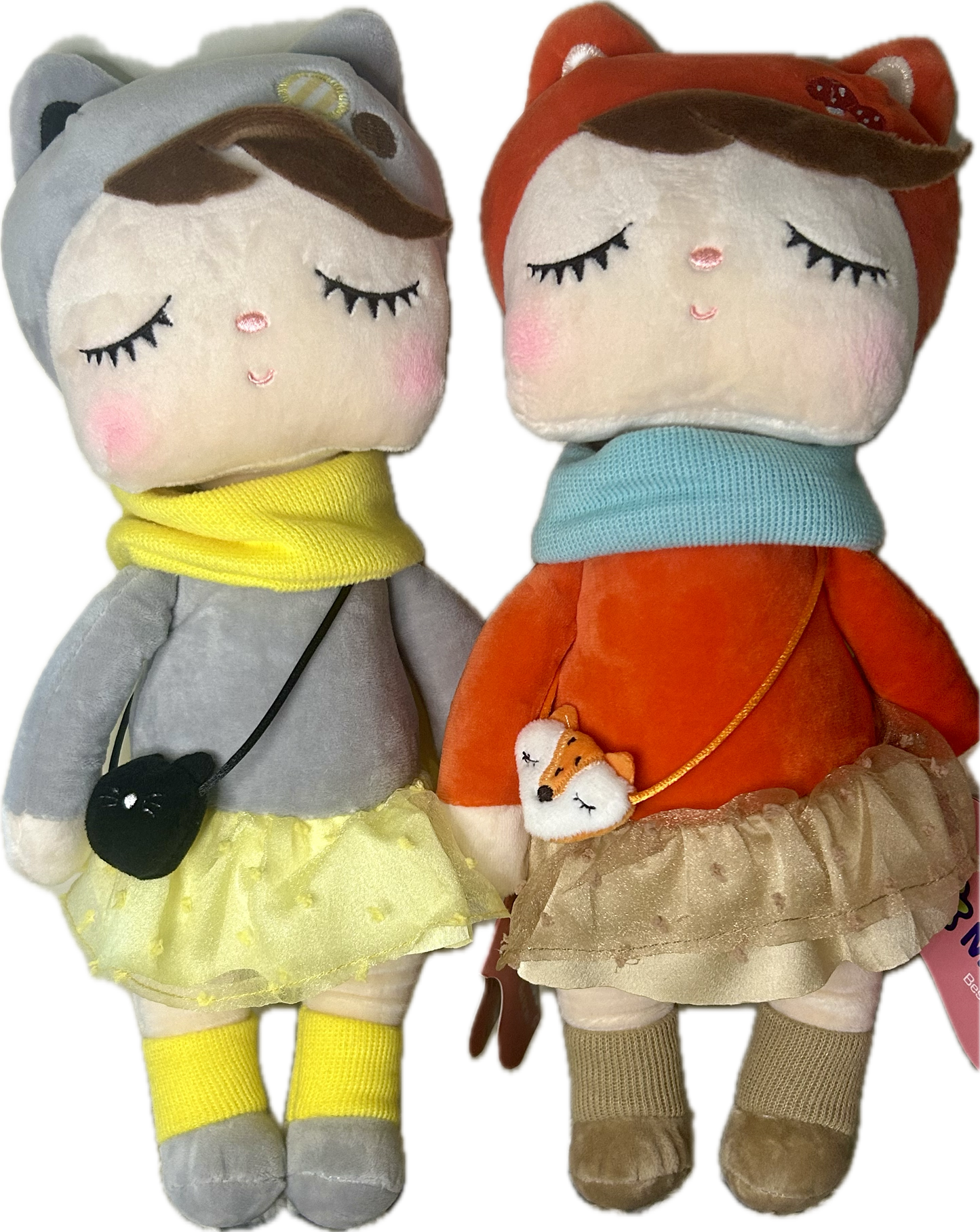 Charlotte plush fox doll — soft toy with orange outfit and fox bag, baby girl gift Australia