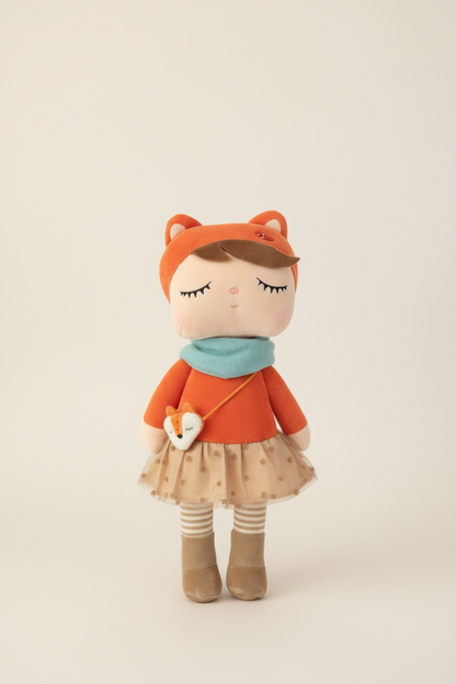 "Charlotte plush girl doll, a soft and sweet baby gift and nursery toy Australia."

