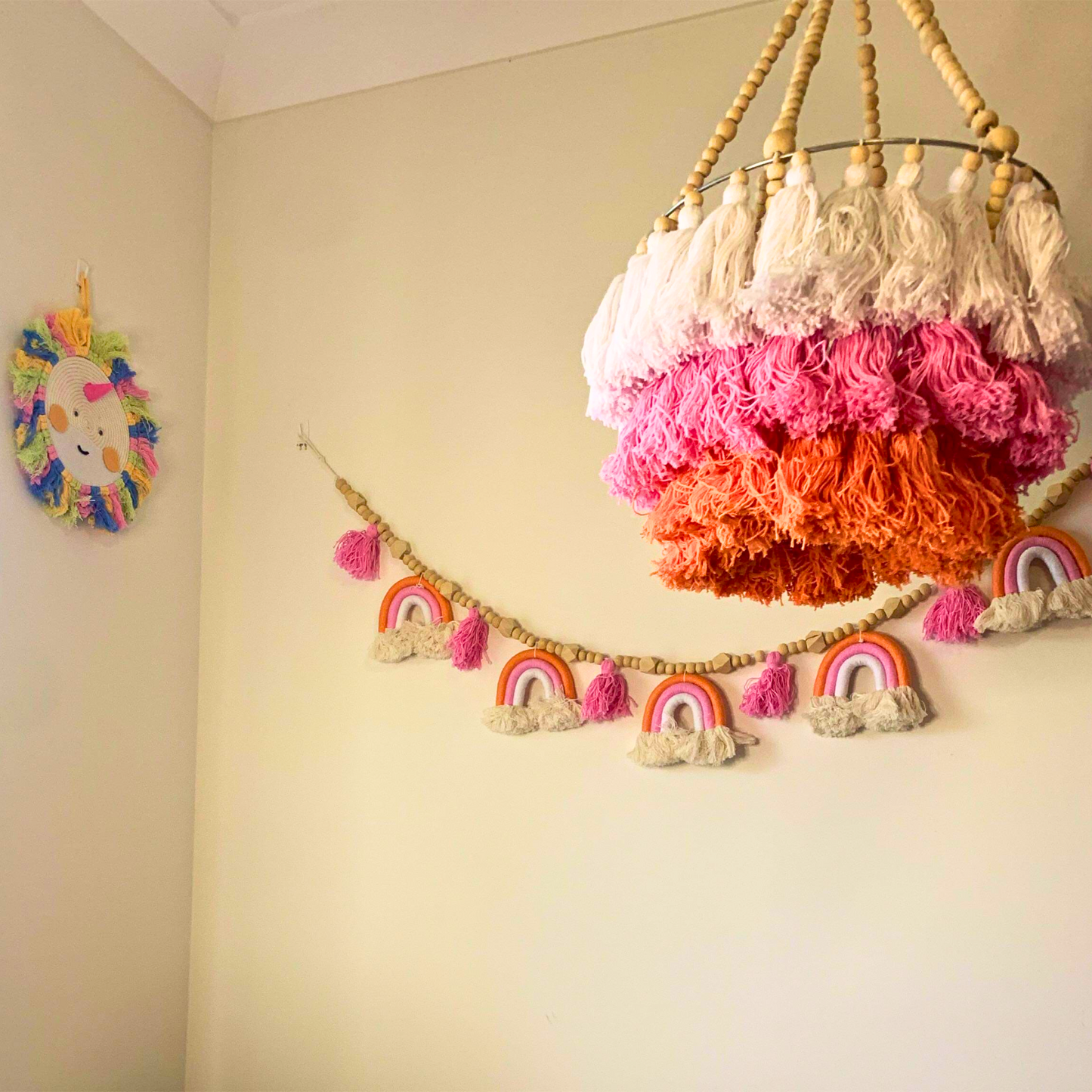 Boho Beaded Tassel Wall Hanging - Nursery Decor for Baby Room