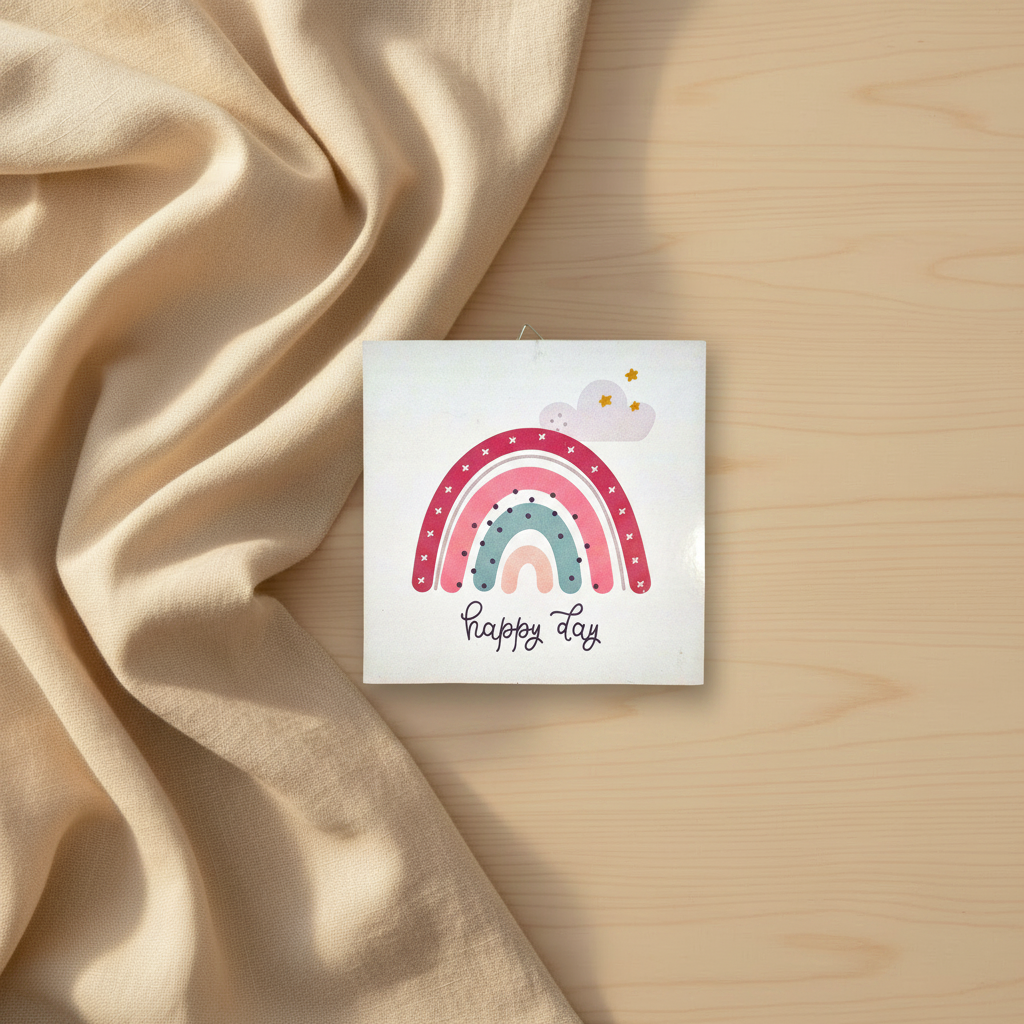 Rainbows Make Me Happy wooden wall plaque with rainbow and star - boho nursery decor Australia