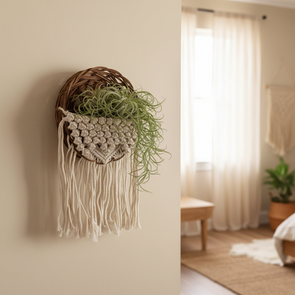 Basket macrame pod hanger from boho gift set — boho home decor Australia