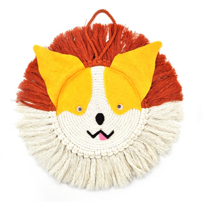 Unique handmade animal face wall hanging, boho nursery decor and baby gift Australia.