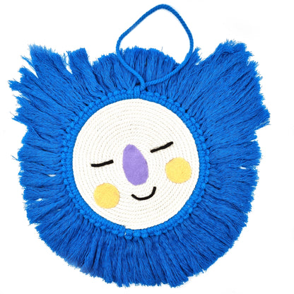 Unique handmade animal face wall hanging, boho nursery decor and baby gift Australia.