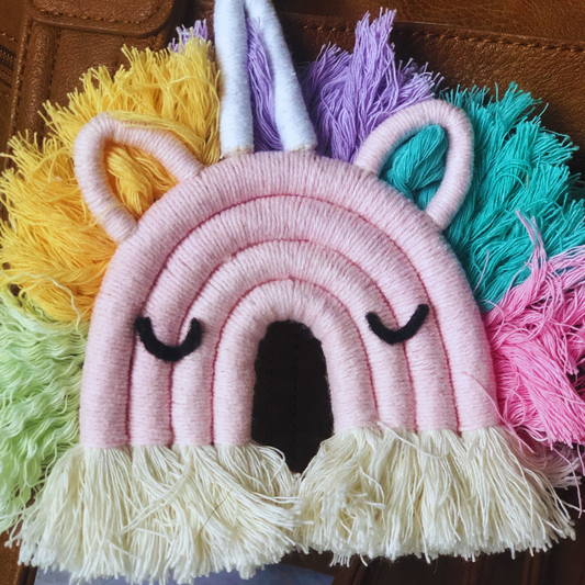 Macrame Unicorn Bag Key Chain